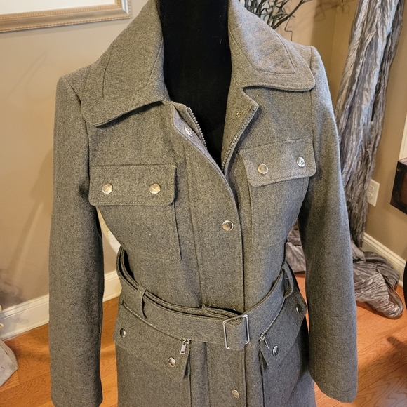 Bebe Military Style Wool Blend Jacket - Picture 7 of 14